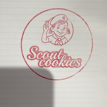 החתמה של חותמת עץ בצבע אדום