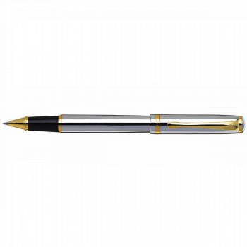 312 סדרת עט פודיום Podium כרום קליפס זהב רולר_auto_x2