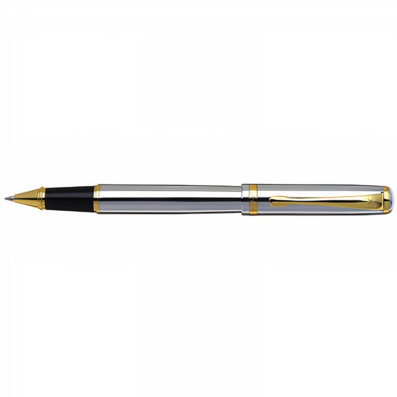 312 סדרת עט פודיום Podium כרום קליפס זהב רולר_auto_x2