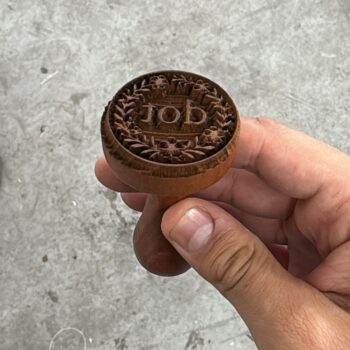 חותמת עץ קרמיקה דוגמא עם עיטורים