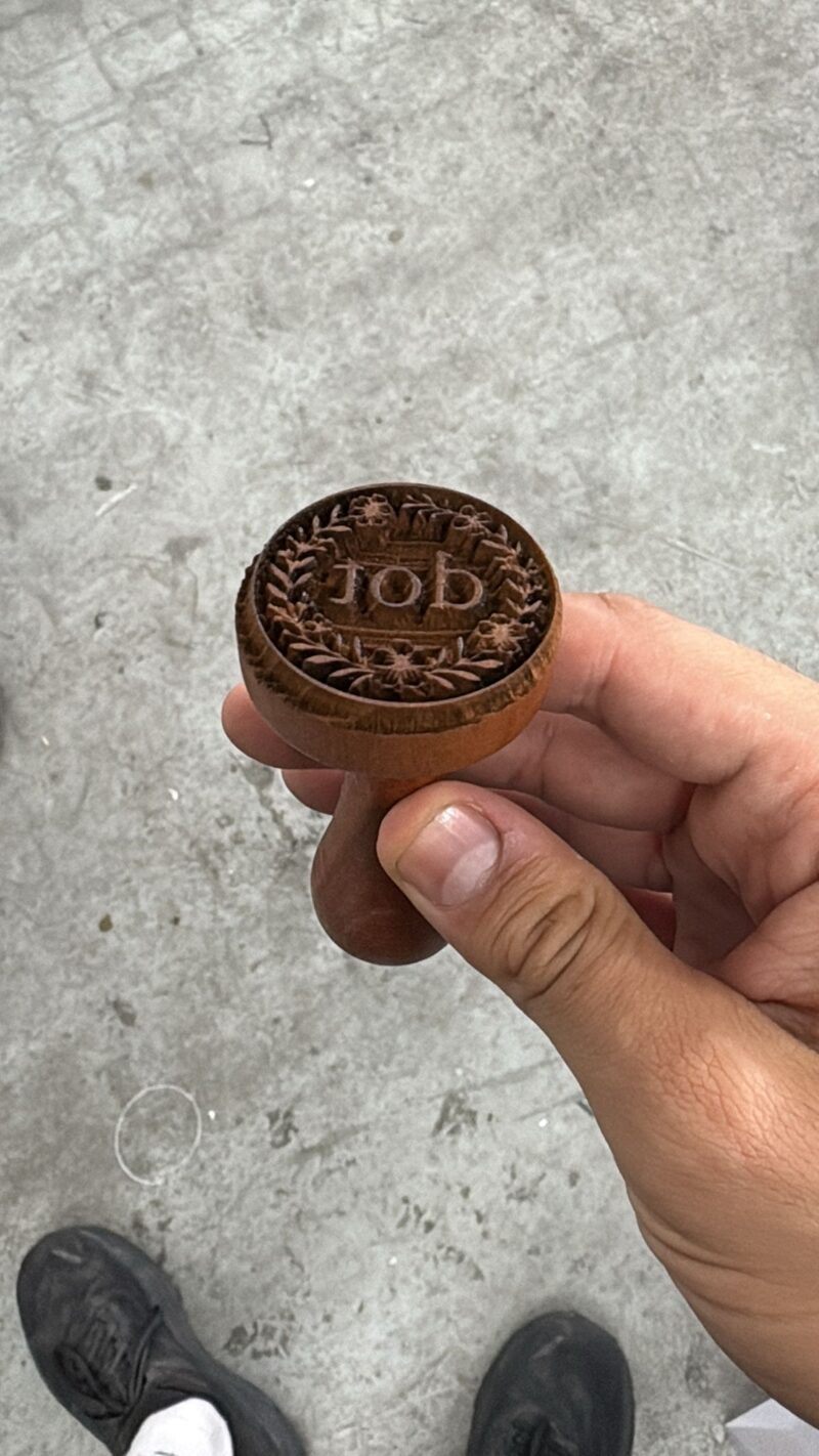 חותמת עץ קרמיקה דוגמא עם עיטורים